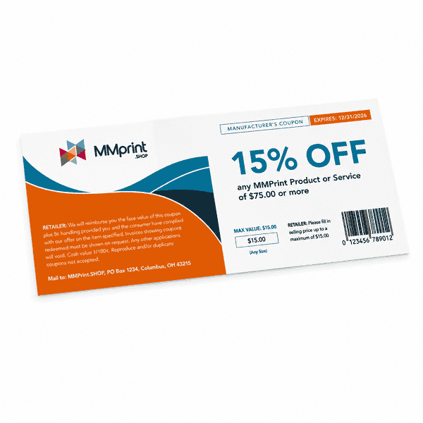 Custom Coupon Printing for Percent Off Manufacturer Coupons