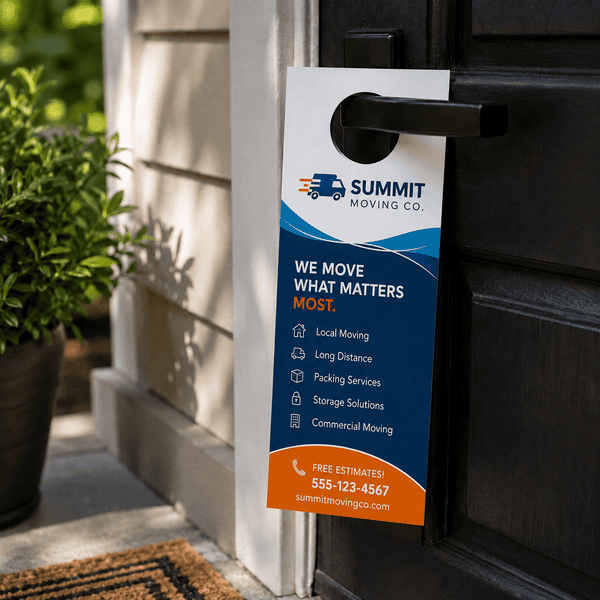 Custom Door Hanger Printing for Front Door Advertising Campaigns