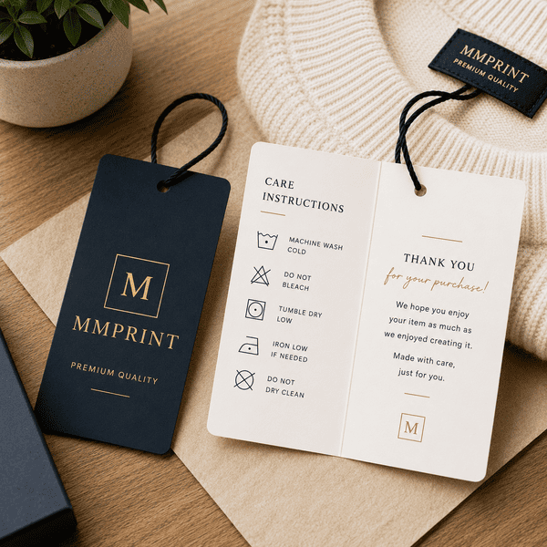 Custom Hang Tag Printing for Clothing Care Instruction Tags