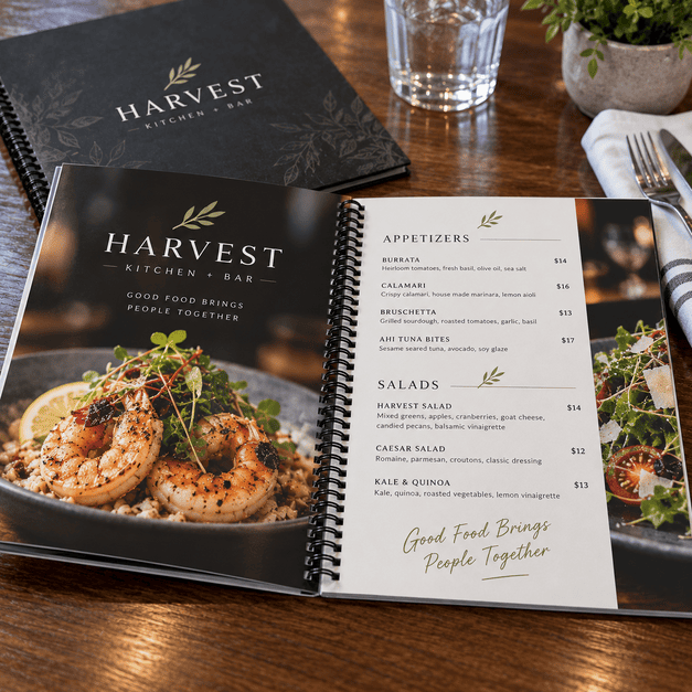 Custom Menu Printing for Spiral-Bound Restaurant Menus