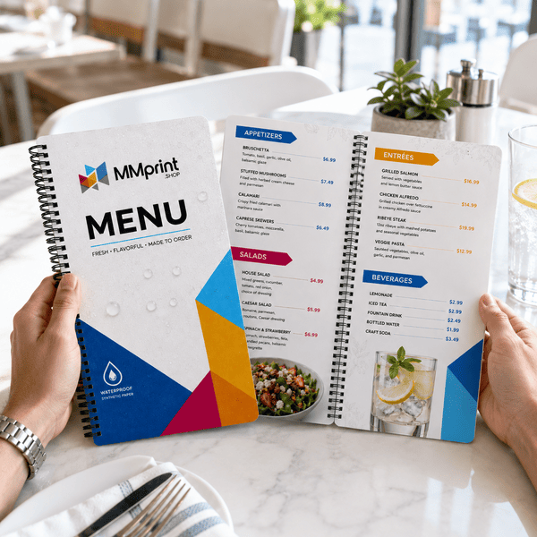 Custom Menu Printing for Waterproof Cafe and Restaurant Menus
