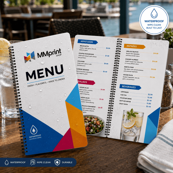 Custom Menu Printing for Waterproof Restaurant Menus