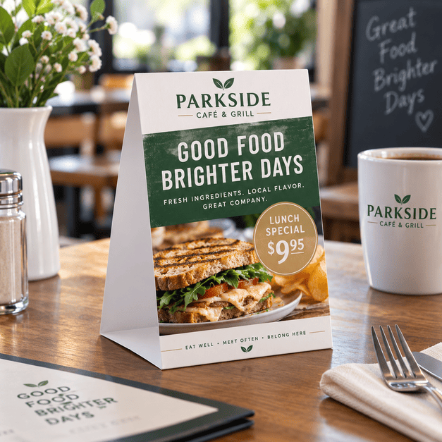 Custom Table Tent Printing for Restaurant Lunch Specials