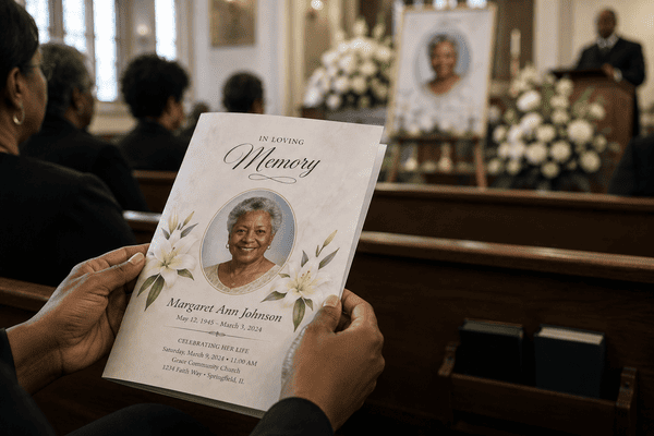 Memorial Program Printing for Church Funeral Service Booklets