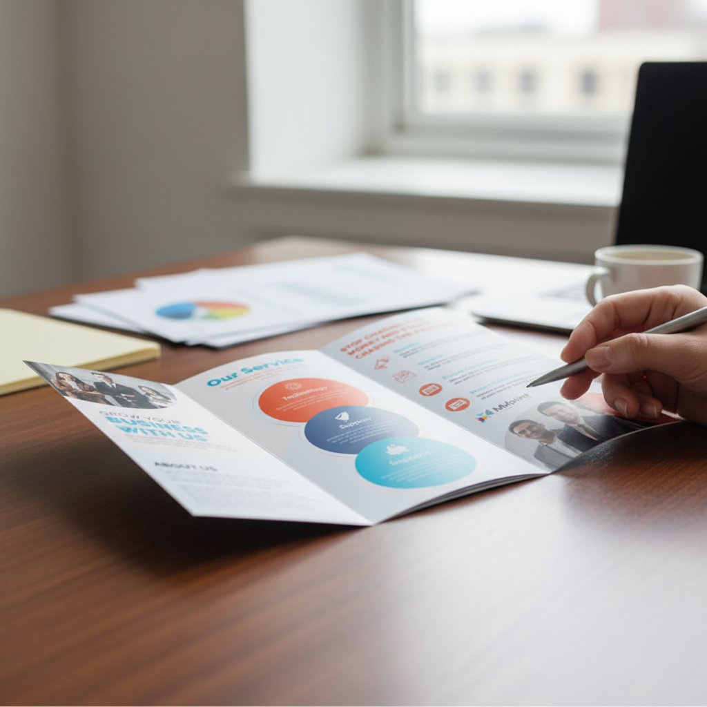 Tri-Fold Brochure Printing for Business Marketing Material