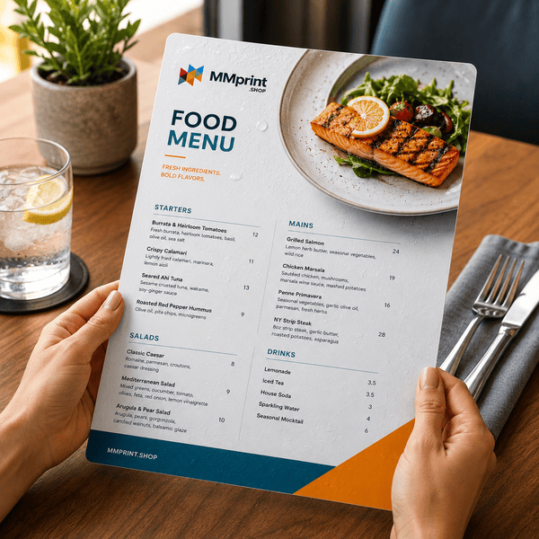 Waterproof Synthetic Restaurant Menu Printing for Dining Menus