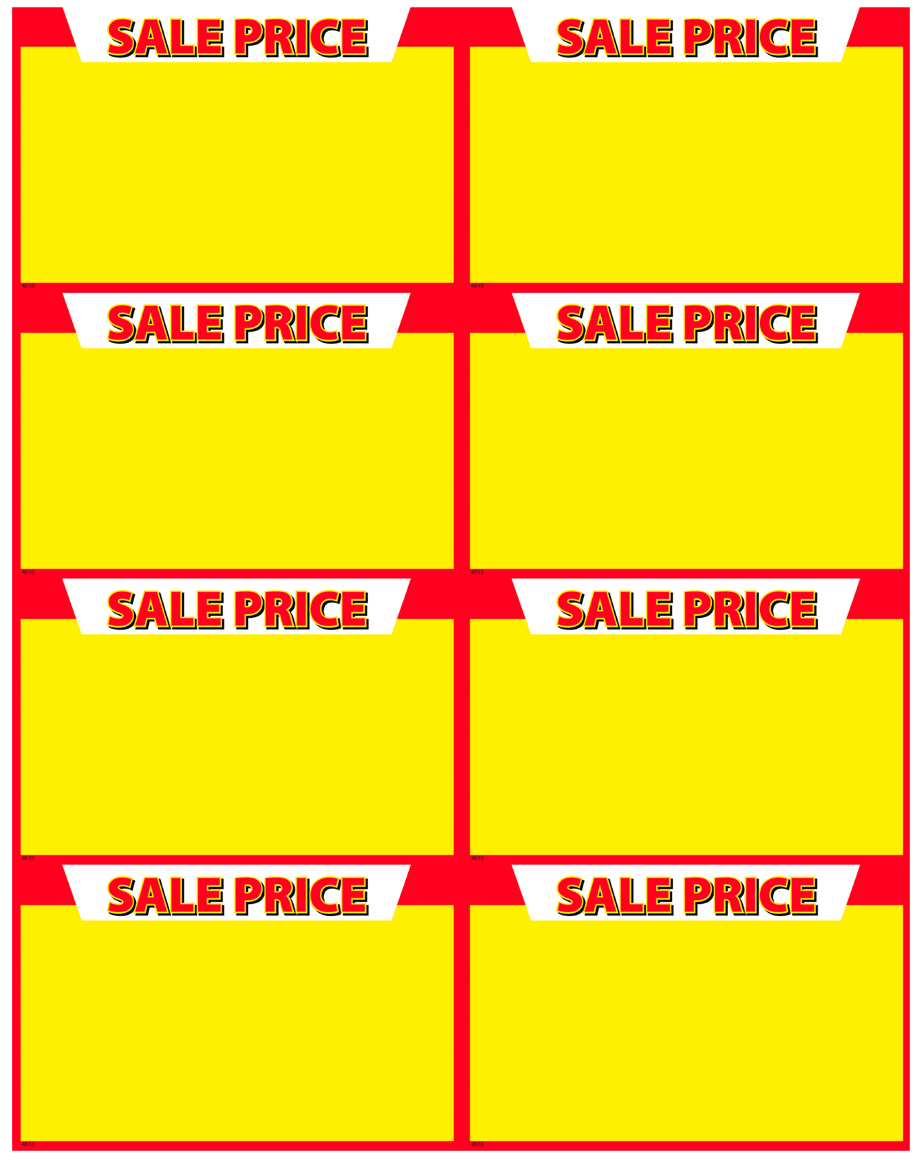 4513: 8-UP Sale Price Laser Stock