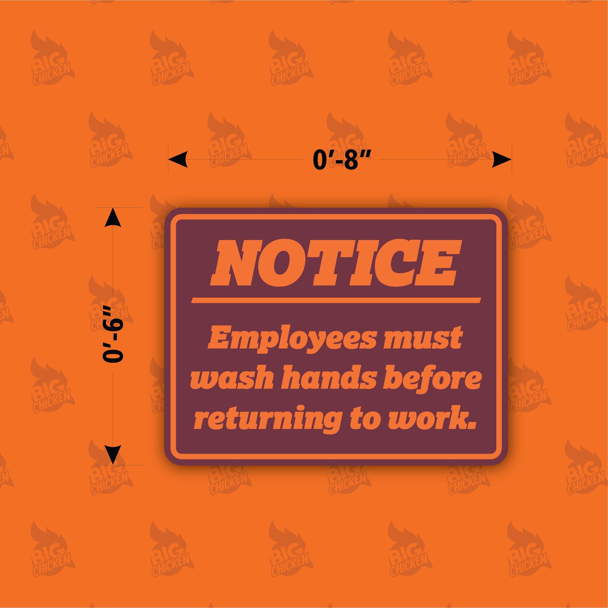 Employees Must Wash Acrylic 1