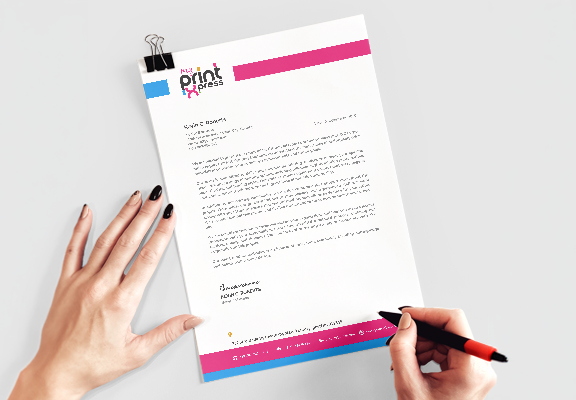 Printed marketing flyer on a desk