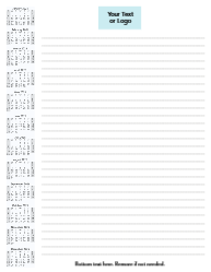 8.5x11 (Letter) - Ruled Calendar Left