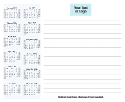 8.5x7 (Half Legal) - Ruled Calendar