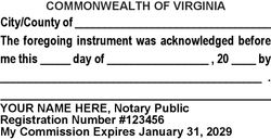 Seal Design #1 - Acknowledgment Language Stamp