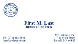 Justice of the Peace Business Cards - Blue
