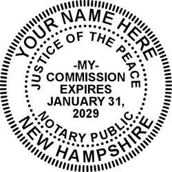 New Hampshire (NH) - Seal Design #5 for Notary Public & Justice of the Peace