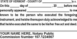 Seal Design #2 - Acknowledgment Language Stamp