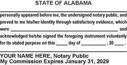 Seal Design #1 - Acknowledgment Language Stamp