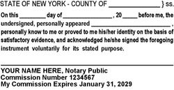 Seal Design #2 - Notary Public - Acknowledgment Language Stamp