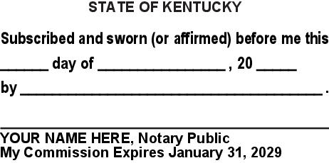 Seal Design #1 - Jurat Language Stamp