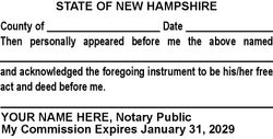New Hampshire (NH) - Acknowledgment
