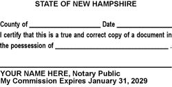 New Hampshire (NH) - True Copy