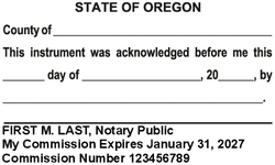 Oregon (OR) - Acknowledgment
