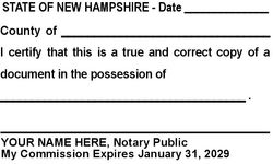 New Hampshire (NH) - True Copy
