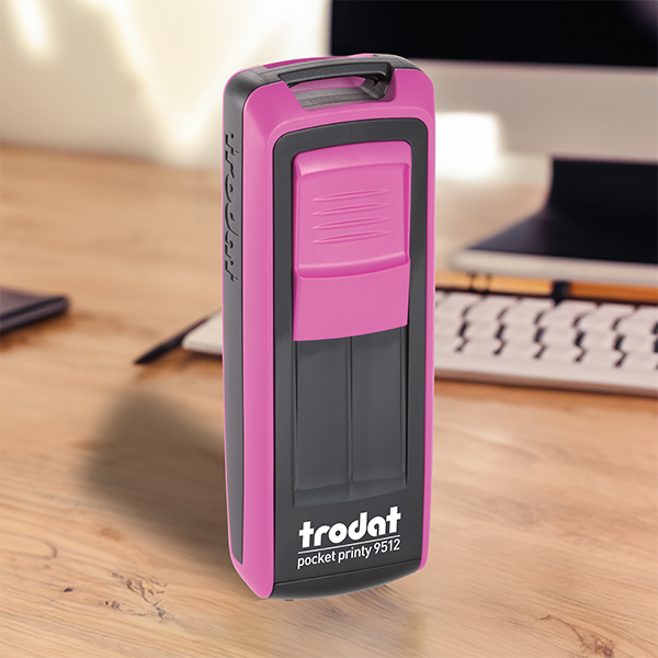 Trodat Printy 9512 Mobile Stamp - Fuchsia/Black