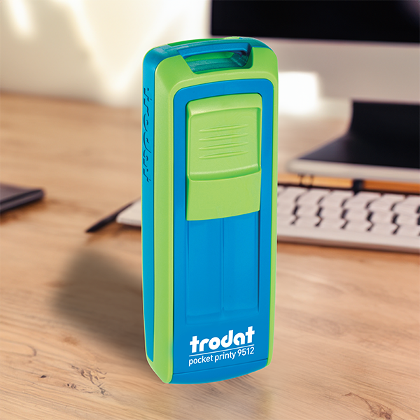 Trodat Printy 9512 Mobile Stamp - Green/Blue