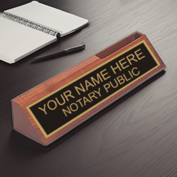 10" Walnut Wedge with Business Card Holder