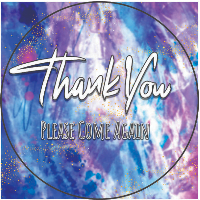 Thank You Come Again Round Blue