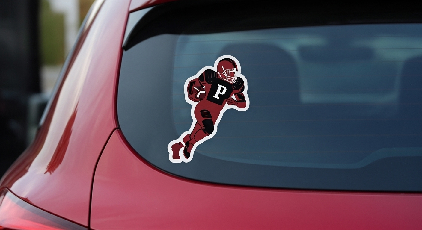 kiss cut sticker on a car window