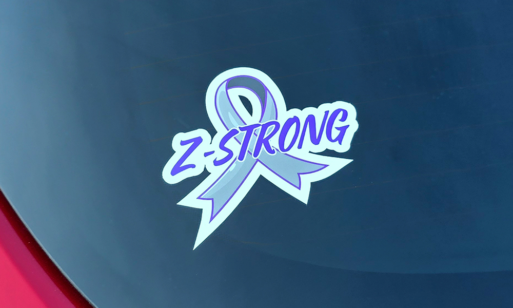 Die Cut Sticker Applied to Car Window