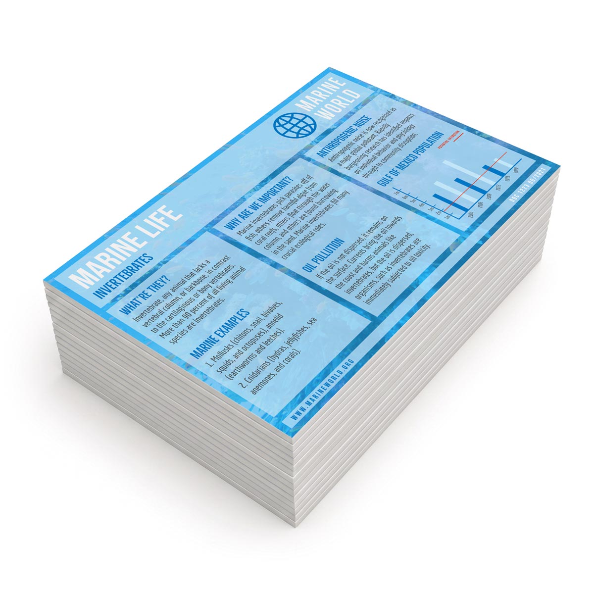 PVC / Sintra Prints Stack of durable custom printed PVC Sintra rigid boards featuring blue marine life graphics.