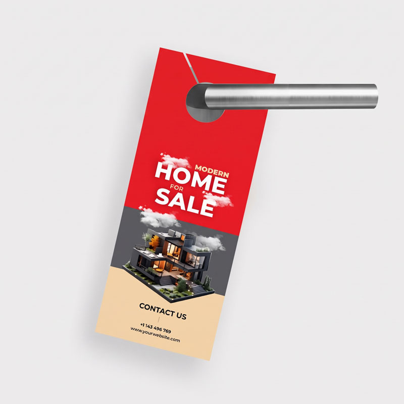 Custom printed door hanger