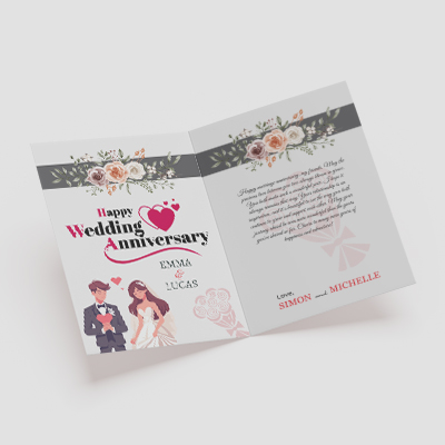 Custom printed greeting card