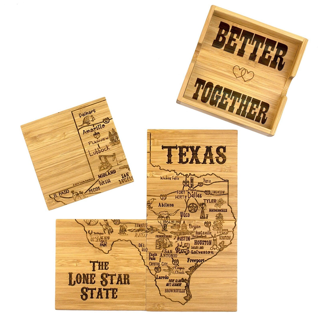 Coaster Set | Texas Puzzle