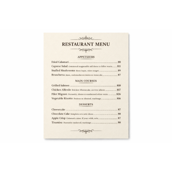 Eggshell Menu