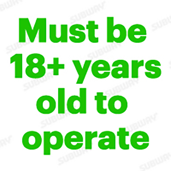 18 and Older to Use - 1" x 1"