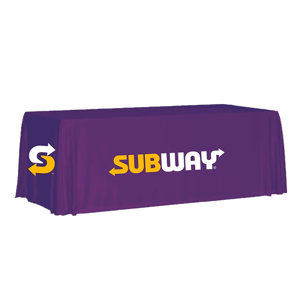 Purple Table Cover Subway Logo