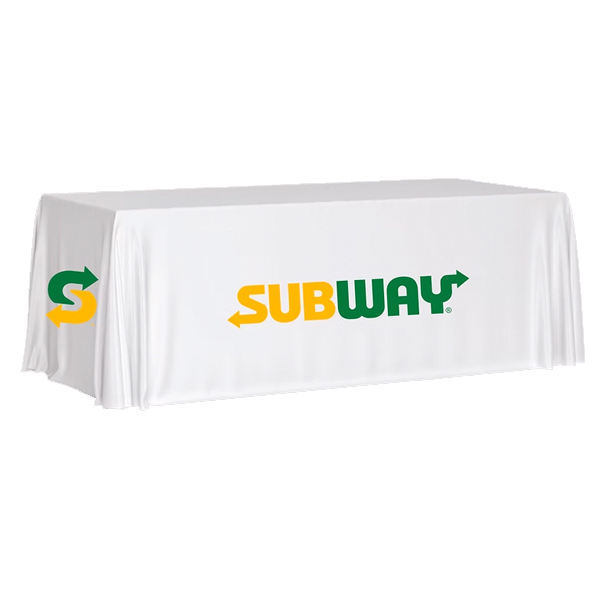 White Table Cover Subway Logo