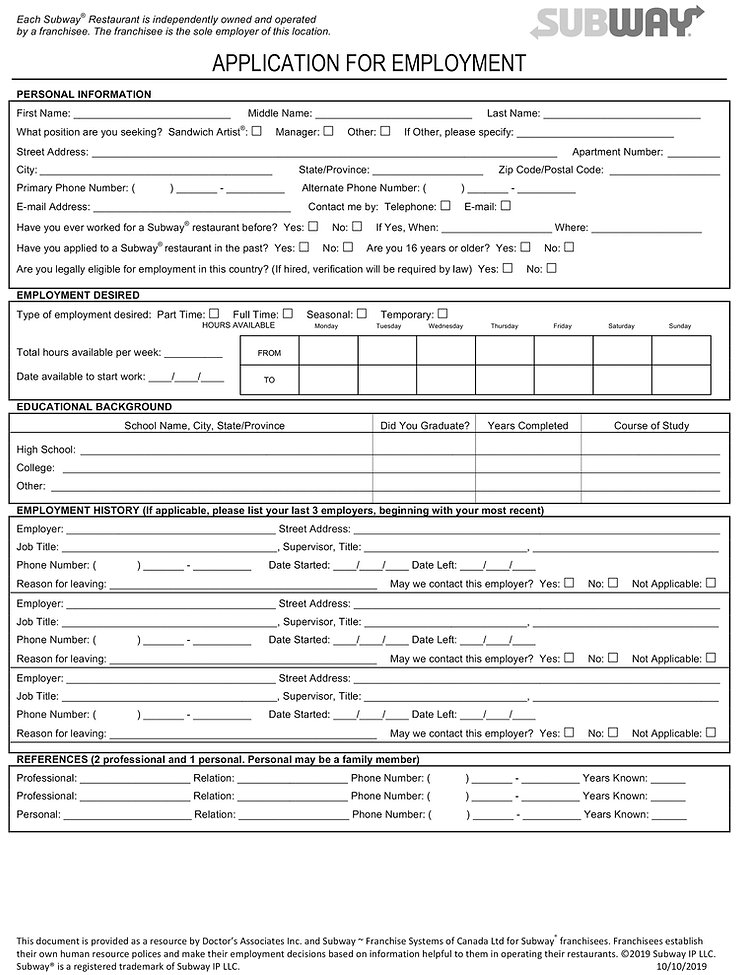 Subway Application Pads