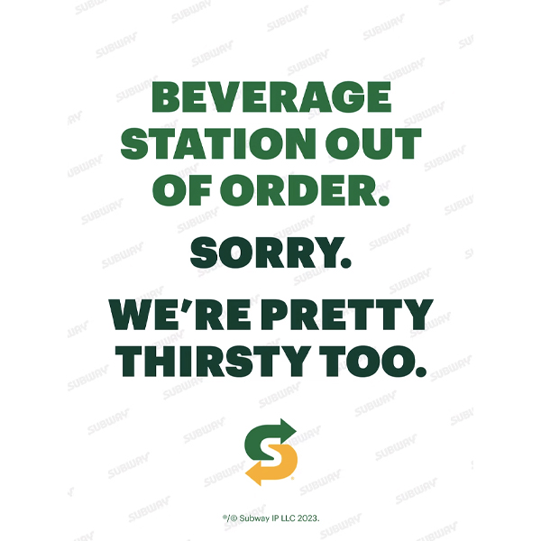 Beverage Station Out of Order - 8.5"x11"