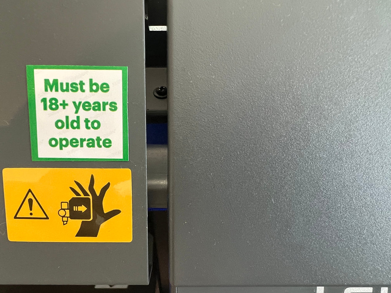 18 and Older to Use - 1" x 1" 1