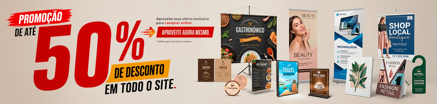 Promoção exclusiva — até 50%