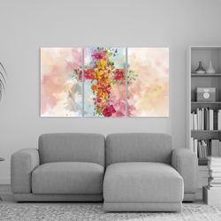 Cruz com Flores Rosadas