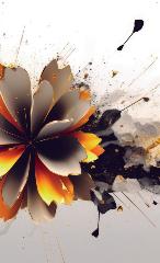 Flor Abstrata Dourada