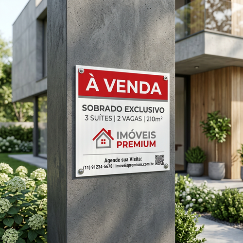 Placa Imobiliária Personalizada