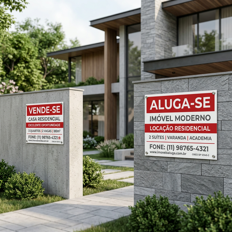 Placa Imobiliária Personalizada 4