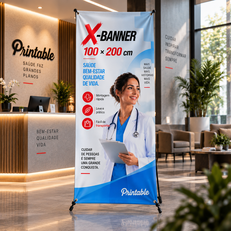 X-banner em Tecido 100x200 cm