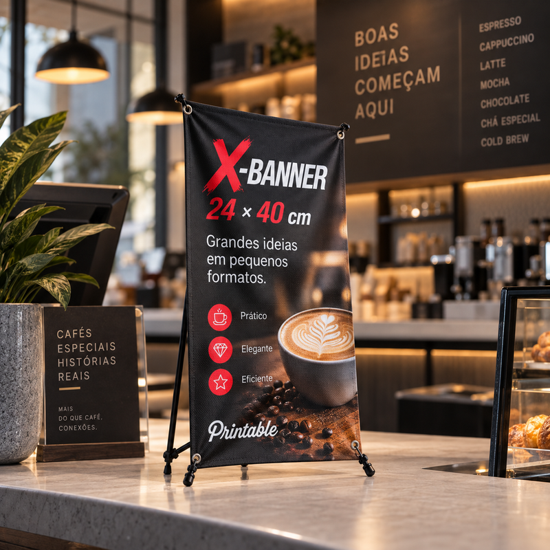 X-banner em Tecido 24x40 cm